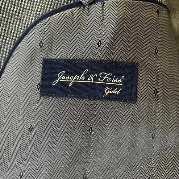 Joseph & Feiss Gold 100% Wool Gray Buttons Blazer Sport Jacket 48R - Picture 5 of 7